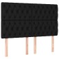 Letto a Molle con Materasso e LED Nero 160x200 cm in Tessuto Letto a Molle con Materasso e LED Nero 160x200 cm in Tessuto
