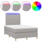 Letto a Molle Materasso e LED Grigio Chiaro 120x200 cm Tessuto Letto a Molle Materasso e LED Grigio Chiaro 120x200 cm Tessuto