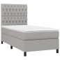 Letto a Molle Materasso e LED Grigio Chiaro 100x200 cm Tessuto Letto a Molle Materasso e LED Grigio Chiaro 100x200 cm Tessuto