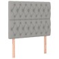 Letto a Molle Materasso e LED Grigio Chiaro 100x200 cm Tessuto Letto a Molle Materasso e LED Grigio Chiaro 100x200 cm Tessuto