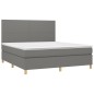 Letto a Molle Materasso e LED Grigio Scuro 160x200cm in Tessuto Letto a Molle Materasso e LED Grigio Scuro 160x200cm in Tessuto