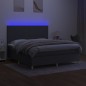 Letto a Molle Materasso e LED Grigio Scuro 160x200cm in Tessuto Letto a Molle Materasso e LED Grigio Scuro 160x200cm in Tessuto