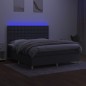 Letto a Molle Materasso e LED Grigio Scuro 180x200cm in Tessuto Letto a Molle Materasso e LED Grigio Scuro 180x200cm in Tessuto