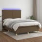 vidaXL Letto a Molle Materasso e LED MarroneScuro 140x190cm in Tessuto vidaXL Letto a Molle Materasso e LED MarroneScuro 140x190cm in Tessuto