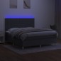 vidaXL Letto a Molle Materasso e LED Grigio Scuro 180x200cm in Tessuto vidaXL Letto a Molle Materasso e LED Grigio Scuro 180x200cm in Tessuto