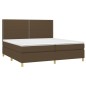 Letto a Molle Materasso e LED Marronescuro 200x200cm in Tessuto Letto a Molle Materasso e LED Marronescuro 200x200cm in Tessuto