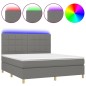 Letto a Molle Materasso e LED Grigio Scuro 180x200cm in Tessuto Letto a Molle Materasso e LED Grigio Scuro 180x200cm in Tessuto