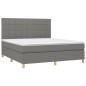 Letto a Molle Materasso e LED Grigio Scuro 180x200cm in Tessuto Letto a Molle Materasso e LED Grigio Scuro 180x200cm in Tessuto