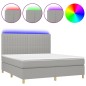 vidaXL Letto a Molle Materasso e LED Grigio Chiaro 180x200 cm Tessuto vidaXL Letto a Molle Materasso e LED Grigio Chiaro 180x200 cm Tessuto