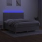 vidaXL Letto a Molle Materasso e LED Grigio Chiaro 180x200 cm Tessuto vidaXL Letto a Molle Materasso e LED Grigio Chiaro 180x200 cm Tessuto