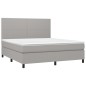 vidaXL Letto a Molle Materasso e LED Grigio Chiaro 160x200 cm Tessuto vidaXL Letto a Molle Materasso e LED Grigio Chiaro 160x200 cm Tessuto