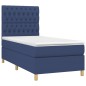 Letto a Molle con Materasso e LED Blu 100x200cm in Tessuto Letto a Molle con Materasso e LED Blu 100x200cm in Tessuto