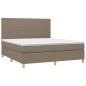 vidaXL Letto a Molle con Materasso e LED Tortora 160x200 cm in Tessuto vidaXL Letto a Molle con Materasso e LED Tortora 160x200 cm in Tessuto
