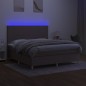 vidaXL Letto a Molle con Materasso e LED Tortora 160x200 cm in Tessuto vidaXL Letto a Molle con Materasso e LED Tortora 160x200 cm in Tessuto