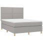 vidaXL Letto a Molle Materasso e LED Grigio Chiaro 140x190 cm Tessuto vidaXL Letto a Molle Materasso e LED Grigio Chiaro 140x190 cm Tessuto
