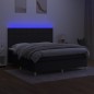 vidaXL Letto a Molle con Materasso e LED Nero 180x200cm in Tessuto