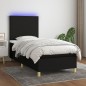 vidaXL Letto a Molle con Materasso e LED Nero 90x200 cm in Tessuto vidaXL Letto a Molle con Materasso e LED Nero 90x200 cm in Tessuto