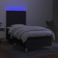 vidaXL Letto a Molle con Materasso e LED Nero 90x200 cm in Tessuto vidaXL Letto a Molle con Materasso e LED Nero 90x200 cm in Tessuto
