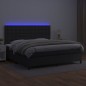 Giroletto a Molle con Materasso e LED Nero 200x200cm Similpelle Giroletto a Molle con Materasso e LED Nero 200x200cm Similpelle