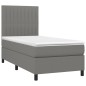 vidaXL Letto a Molle Materasso e LED Grigio Scuro 90x190 cm in Tessuto vidaXL Letto a Molle Materasso e LED Grigio Scuro 90x190 cm in Tessuto