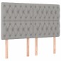 Letto a Molle Materasso e LED Grigio Chiaro 140x190 cm Tessuto Letto a Molle Materasso e LED Grigio Chiaro 140x190 cm Tessuto
