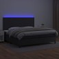 vidaXL Giroletto a Molle con Materasso e LED Nero 200x200cm Similpelle vidaXL Giroletto a Molle con Materasso e LED Nero 200x200cm Similpelle