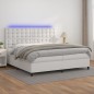 Giroletto Molle con Materasso e LED Bianco 200x200cm Similpelle Giroletto Molle con Materasso e LED Bianco 200x200cm Similpelle