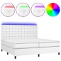 Giroletto Molle con Materasso e LED Bianco 200x200cm Similpelle Giroletto Molle con Materasso e LED Bianco 200x200cm Similpelle