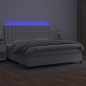 Giroletto Molle con Materasso e LED Bianco 200x200cm Similpelle Giroletto Molle con Materasso e LED Bianco 200x200cm Similpelle