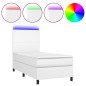 Giroletto Molle con Materasso e LED Bianco 90x200 cm Similpelle Giroletto Molle con Materasso e LED Bianco 90x200 cm Similpelle
