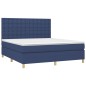 vidaXL Letto a Molle con Materasso e LED Blu 180x200 cm in Tessuto