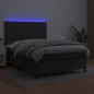 vidaXL Giroletto a Molle con Materasso e LED Nero 140x190cm Similpelle vidaXL Giroletto a Molle con Materasso e LED Nero 140x190cm Similpelle