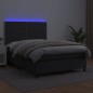 Giroletto a Molle con Materasso e LED Nero 140x190cm Similpelle Giroletto a Molle con Materasso e LED Nero 140x190cm Similpelle