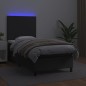 Giroletto a Molle con Materasso e LED Nero 90x190 cm Similpelle Giroletto a Molle con Materasso e LED Nero 90x190 cm Similpelle