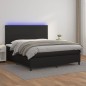 vidaXL Giroletto a Molle con Materasso e LED Nero 160x200cm Similpelle vidaXL Giroletto a Molle con Materasso e LED Nero 160x200cm Similpelle