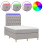 vidaXL Letto a Molle Materasso e LED Grigio Chiaro 120x200 cm Tessuto
