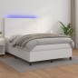 vidaXL Giroletto Molle con Materasso e LED Bianco 140x190cm Similpelle vidaXL Giroletto Molle con Materasso e LED Bianco 140x190cm Similpelle