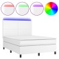vidaXL Giroletto Molle con Materasso e LED Bianco 140x190cm Similpelle vidaXL Giroletto Molle con Materasso e LED Bianco 140x190cm Similpelle