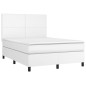 vidaXL Giroletto Molle con Materasso e LED Bianco 140x190cm Similpelle vidaXL Giroletto Molle con Materasso e LED Bianco 140x190cm Similpelle