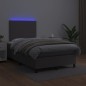 vidaXL Giroletto Molle con Materasso e LED Grigio 120x200cm Similpelle vidaXL Giroletto Molle con Materasso e LED Grigio 120x200cm Similpelle