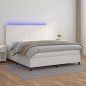 vidaXL Giroletto Molle con Materasso e LED Bianco 180x200cm Similpelle vidaXL Giroletto Molle con Materasso e LED Bianco 180x200cm Similpelle
