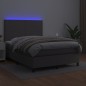vidaXL Giroletto Molle con Materasso e LED Grigio 140x200cm Similpelle