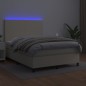 Giroletto a Molle con Materasso e LED Crema 140x200 cm