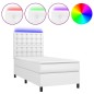 Giroletto Molle con Materasso e LED Bianco 90x190 cm Similpelle Giroletto Molle con Materasso e LED Bianco 90x190 cm Similpelle