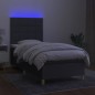 vidaXL Letto a Molle Materasso e LED Grigio Scuro 90x200 cm in Tessuto vidaXL Letto a Molle Materasso e LED Grigio Scuro 90x200 cm in Tessuto