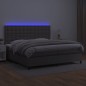 Giroletto Molle con Materasso e LED Grigio 200x200cm Similpelle Giroletto Molle con Materasso e LED Grigio 200x200cm Similpelle