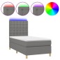vidaXL Letto a Molle Materasso e LED Grigio Scuro 90x190 cm in Tessuto vidaXL Letto a Molle Materasso e LED Grigio Scuro 90x190 cm in Tessuto