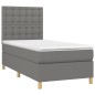 vidaXL Letto a Molle Materasso e LED Grigio Scuro 90x190 cm in Tessuto vidaXL Letto a Molle Materasso e LED Grigio Scuro 90x190 cm in Tessuto