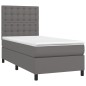 Giroletto Molle con Materasso e LED Grigio 90x200cm Similpelle Giroletto Molle con Materasso e LED Grigio 90x200cm Similpelle
