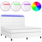 Giroletto Molle con Materasso e LED Bianco 160x200cm Similpelle Giroletto Molle con Materasso e LED Bianco 160x200cm Similpelle